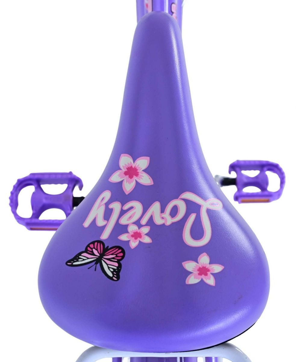 Volare 24-inch children's bicycle, girls' bike, LOVELY purple 24123, 1 gear, coaster brake, basket, kickstand, luggage rack, mudguards