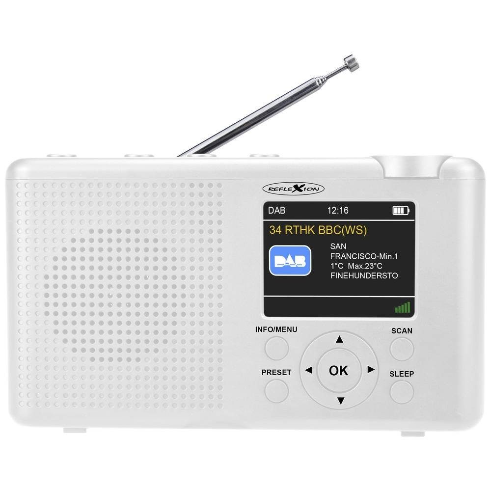 Reflexion Tragbares DAB-Radio mit Akku Radio (wiederaufladbar) weiß