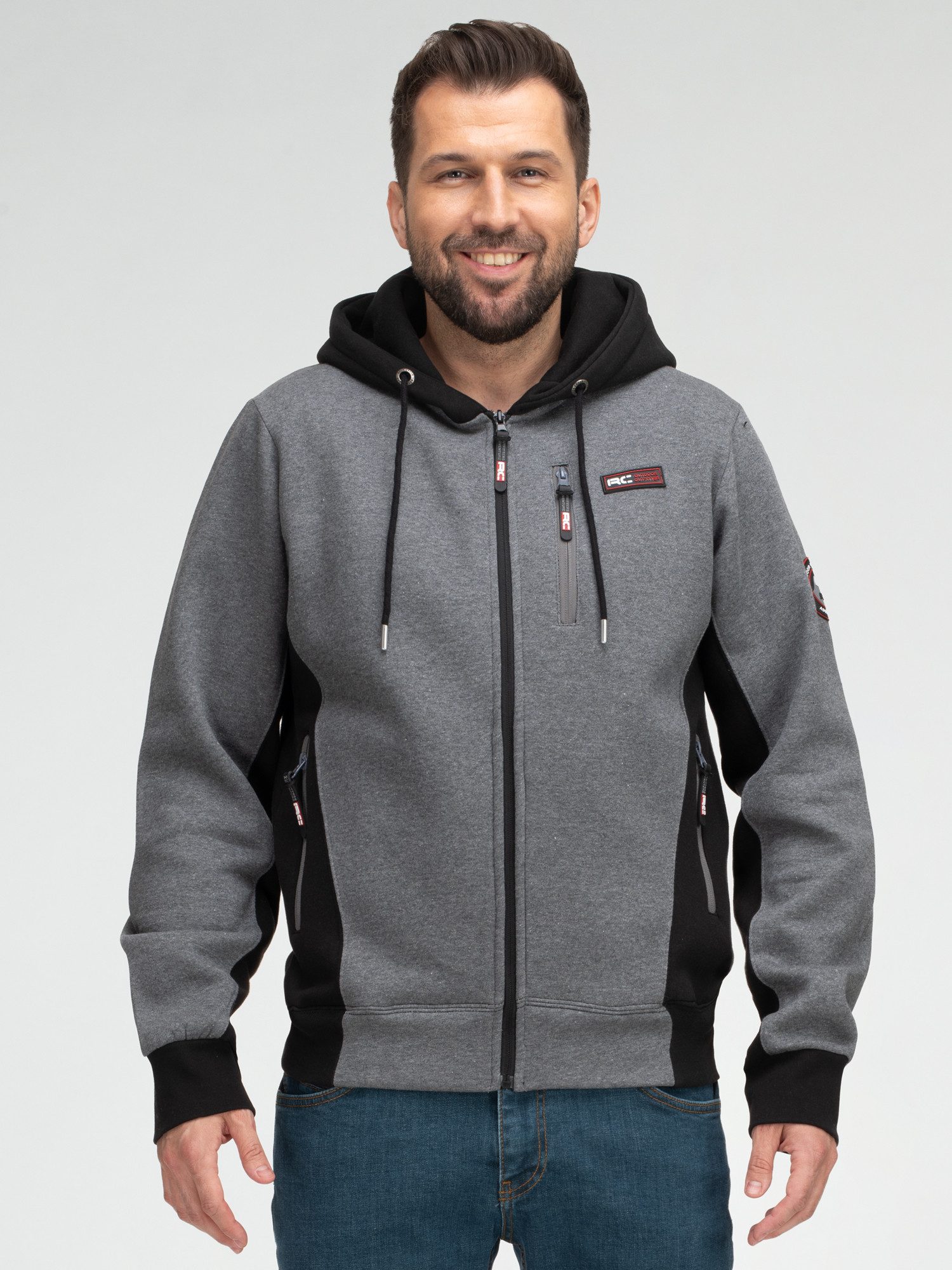 Rock Creek Kapuzenpullover Sweatjacke Herren Hoodie Reißverschluss H-413 mit Stehkragen – Bild 4 von 5