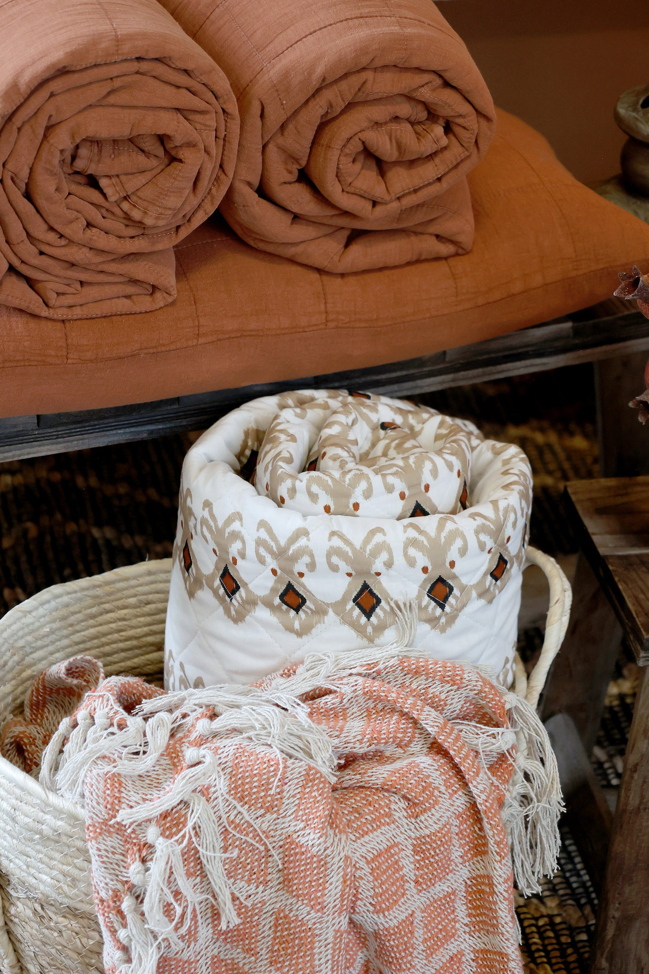 Plaid Chic Antique Aix Plaid Terracotta, Chic Antique