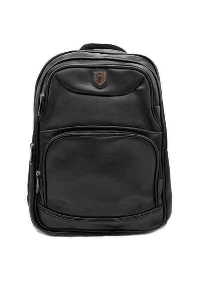 Egomaxx Rucksack Kunstleder Rucksack Funktionaler Backpack Wasserabweisendes Design (1-tlg., Basic), 7219 in Schwarz-4