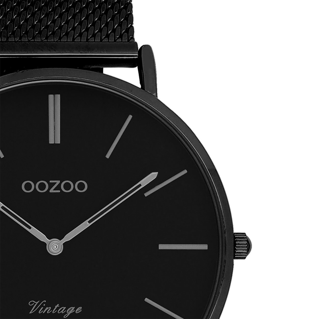 OOZOO Quarzuhr Oozoo Herren-Uhr (ca. rund, Edelstahlarmband, schwarz, Herrenuhr 40mm) groß Fashion-Style