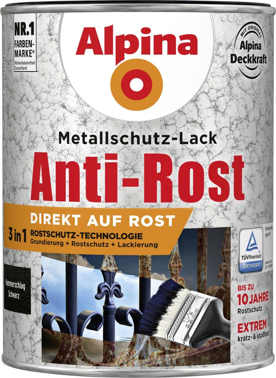 Alpina Metallschutzlack Alpina Hammerschlag 2,5 L Metallschutz-Lack