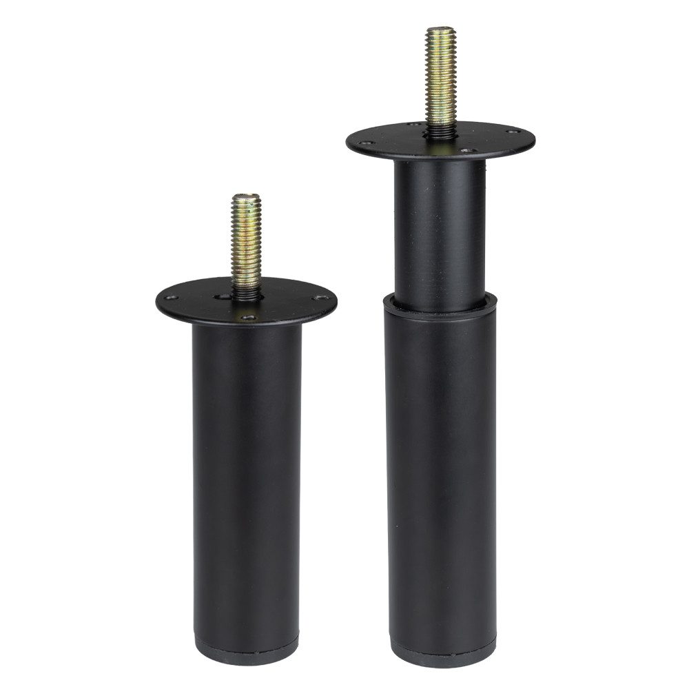 Prima-Online Möbelfuß Möbelfuß höhenverstellbar Schwarz 120–180 mm mit M10 Gewinde, (1-St)
