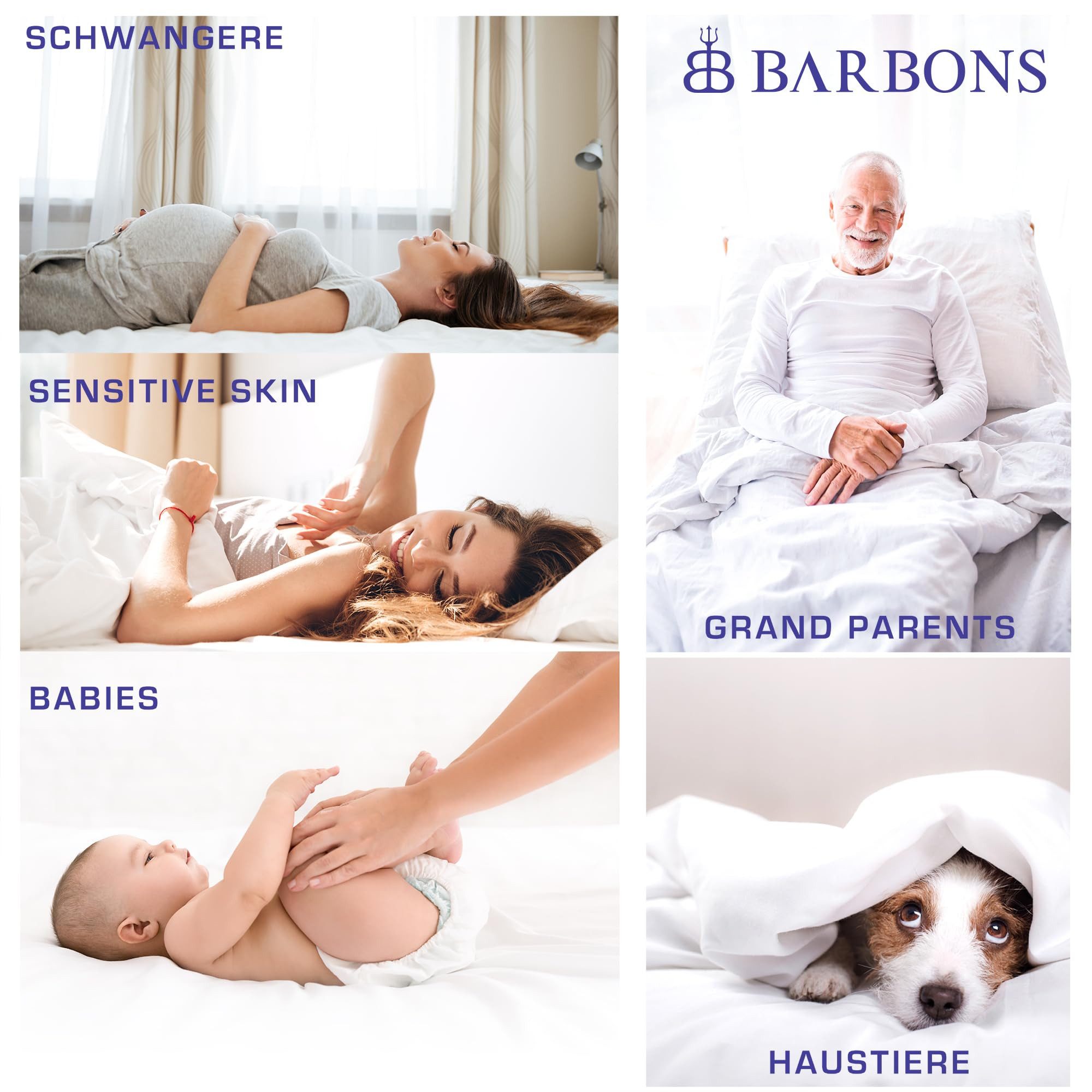 Matratzenschoner - Matratzenauflage Oeko-Tex zertifiziert - Matratzenschutz Baumwolle BARBONS, Atmungsaktiv, Wasserdicht, Knsterfreier