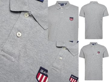 Gant Poloshirt GANT Polo Shirt Retro Shield Polohemd Pique Logo Hemd T-shirt Top Polo