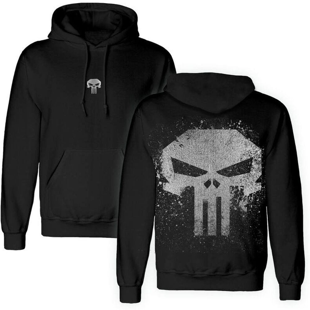 Punisher Hoodie Skull With Metallic Ink Hoodie