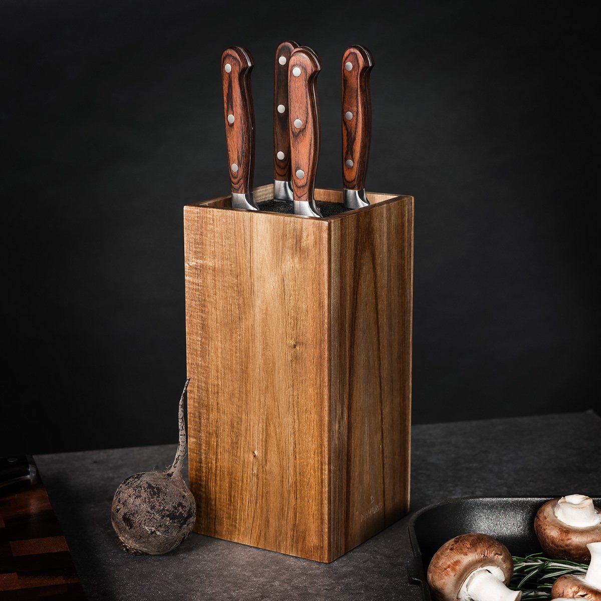 Navaris Messerblock Messer Block - unbestückt universal Holz aus