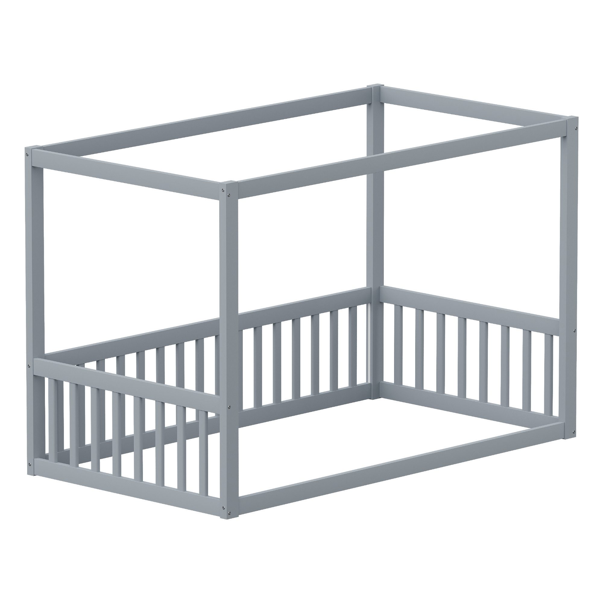 KLAM HOME Kinderbett Holzbett Kinder-Standbett Himmelbett günstig online kaufen
