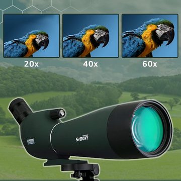 SVBONY SV28 20-60x80 23mm Eyepiece, BAK4 Prisma, für Sportschützen Jagd Mond Spektiv