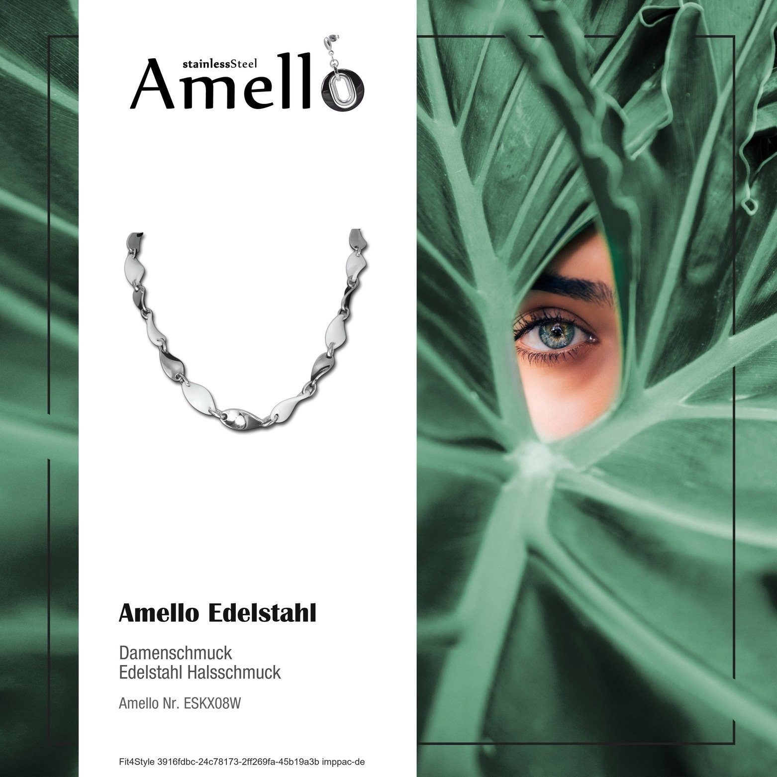 Amello Edelstahlkette Amello Welle Halskette silber günstig online kaufen