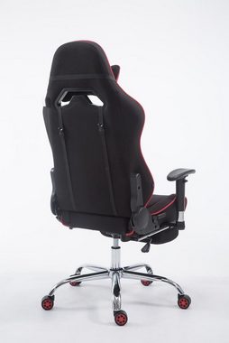 TPFLiving Gaming-Stuhl Limitless mit bequemer Rückenlehne - höhenverstellbar und 360° drehbar (Schreibtischstuhl, Drehstuhl, Gamingstuhl, Racingstuhl, Chefsessel), Gestell: Metall chrom - Sitzfläche: Stoff schwarz/rot