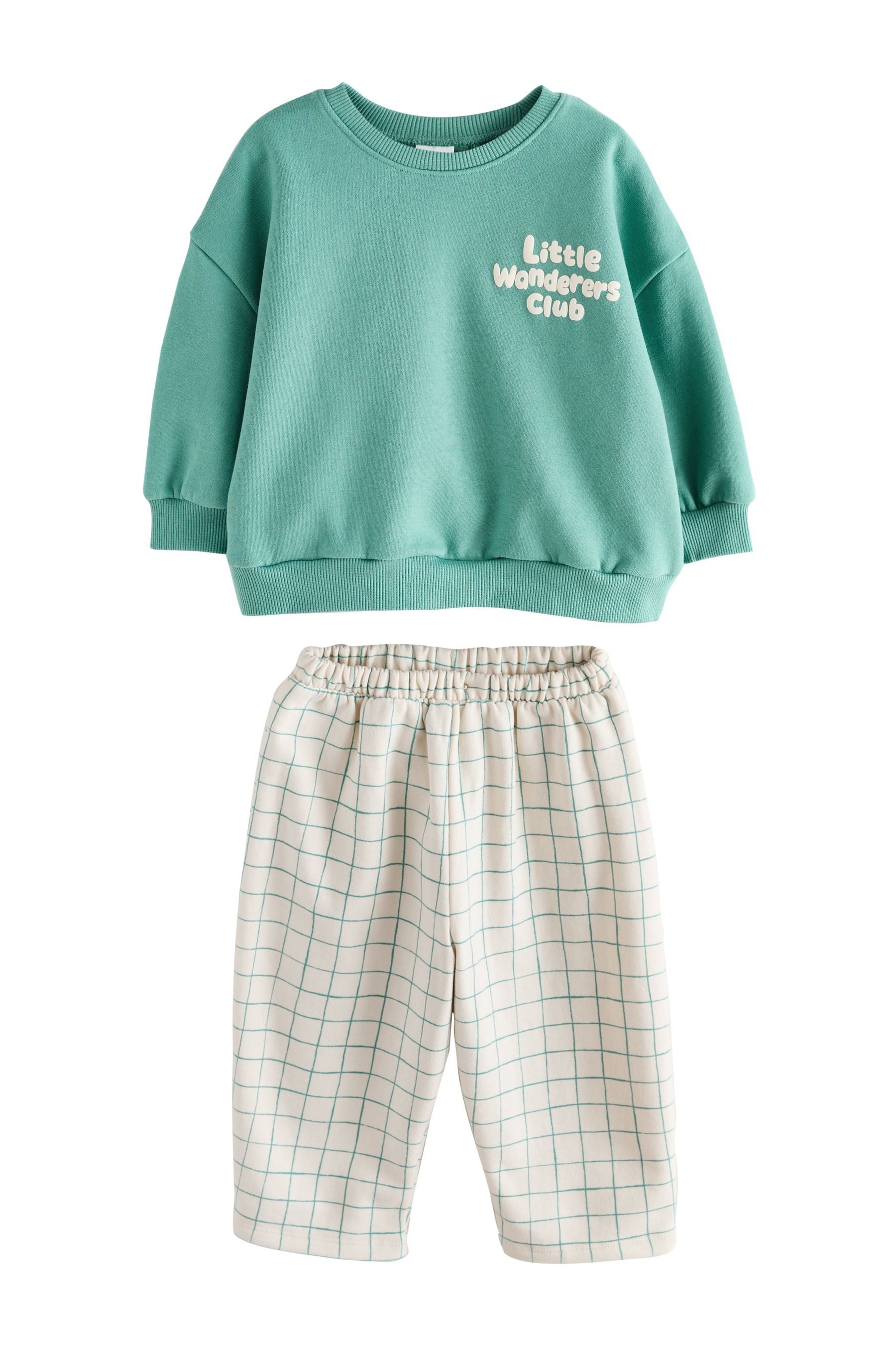 Next Sweatanzug Sweatshirt und Leggings mit Barrel-Bein im Set (2-tlg)