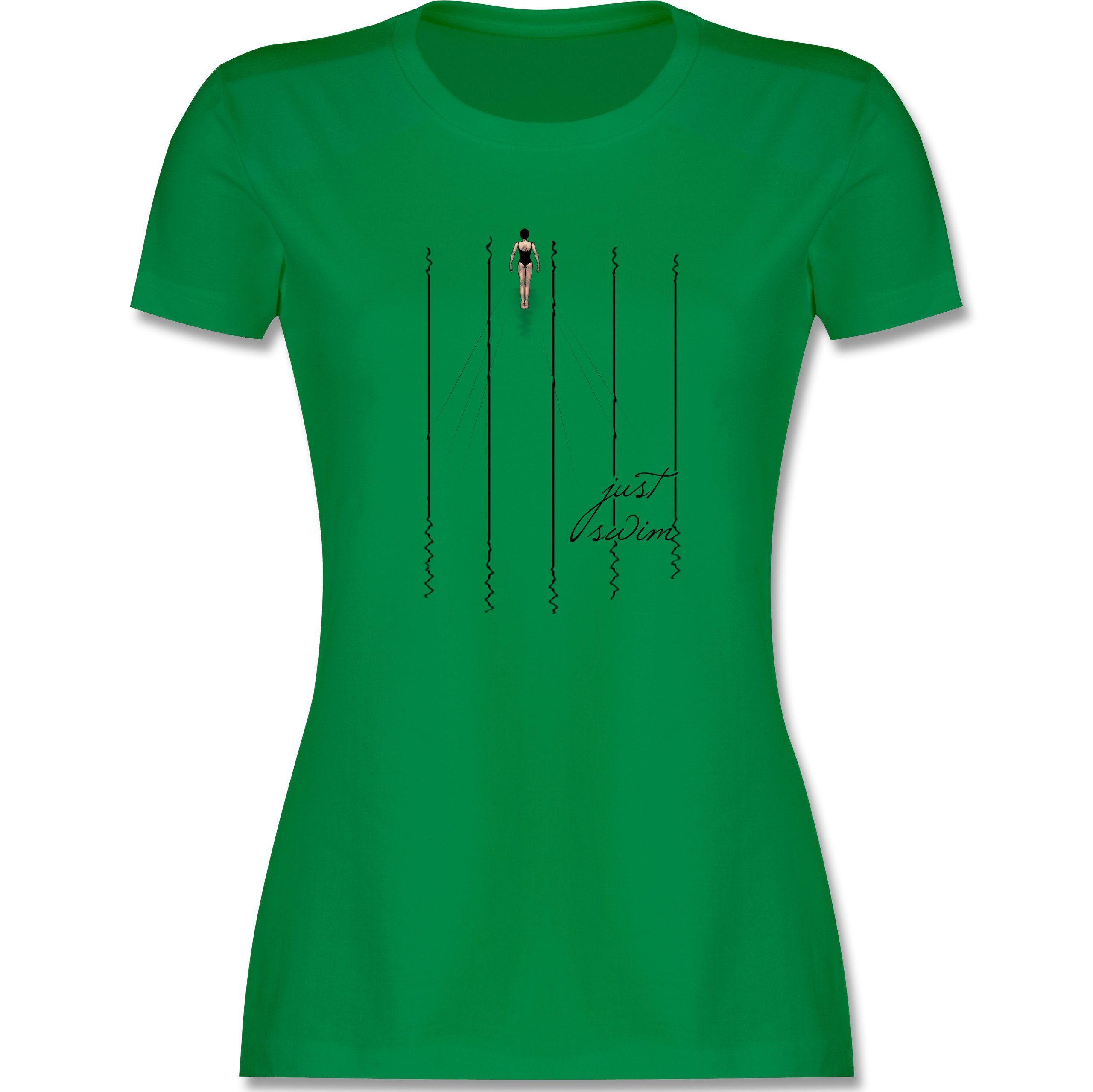 Shirtracer T-Shirt »Just swim - Wassersport - Damen Premium T-Shirt - T- Shirts« schwimmen t-shirt damen online kaufen | OTTO