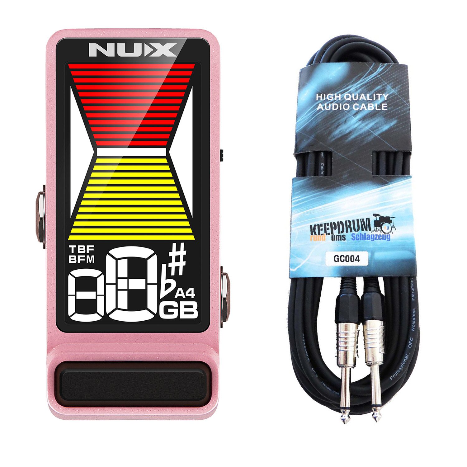 Nux E-Gitarre Nux Stimmgerät NTU-3 MKII Flow Tune Pink mit Kabel, Digital, Hochwertig