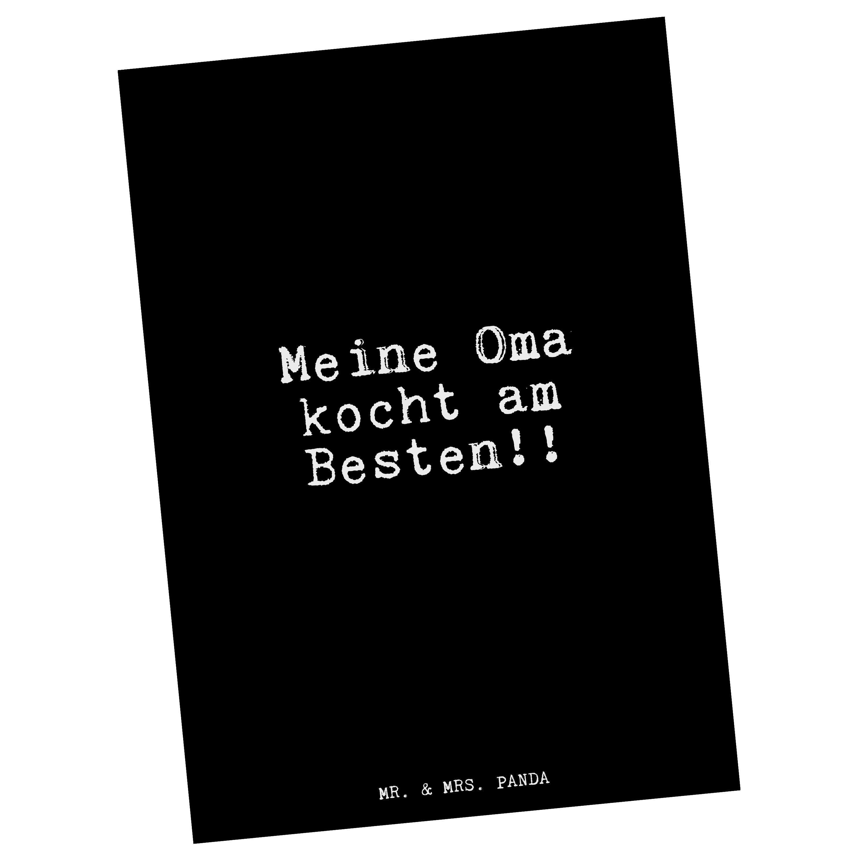 Schwarz Mrs. am... Postkarte Mr. Geburtstagska - kocht Geschenk, - Panda & Oma Großeltern, Meine