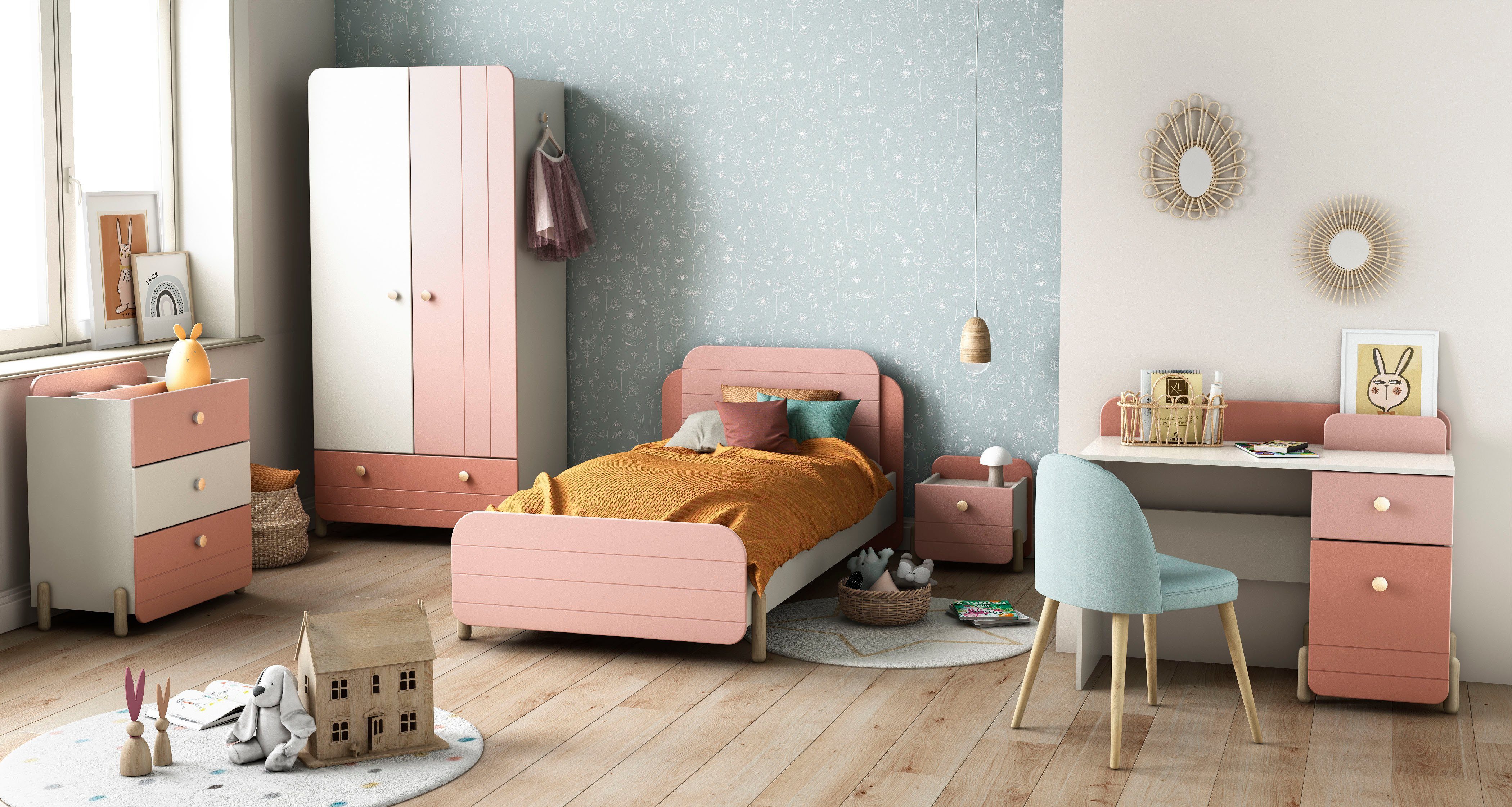 Demeyere GROUP Kombikommode Jade, Schublade mit Rollenauszügen, Runde Knopfgriffe mit Roségold-Finish