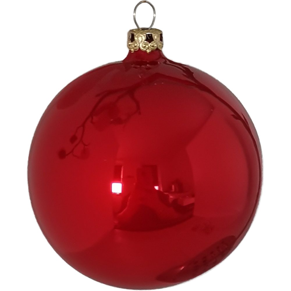 Thüringer St), Glasdesign mundgeblasen Weihnachtsbaumkugel Weihnachtskugel-Set rot (6