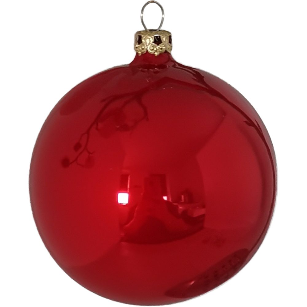 Thüringer Glasdesign Weihnachtsbaumkugel Weihnachtskugel-Set rot (6 St), mundgeblasen