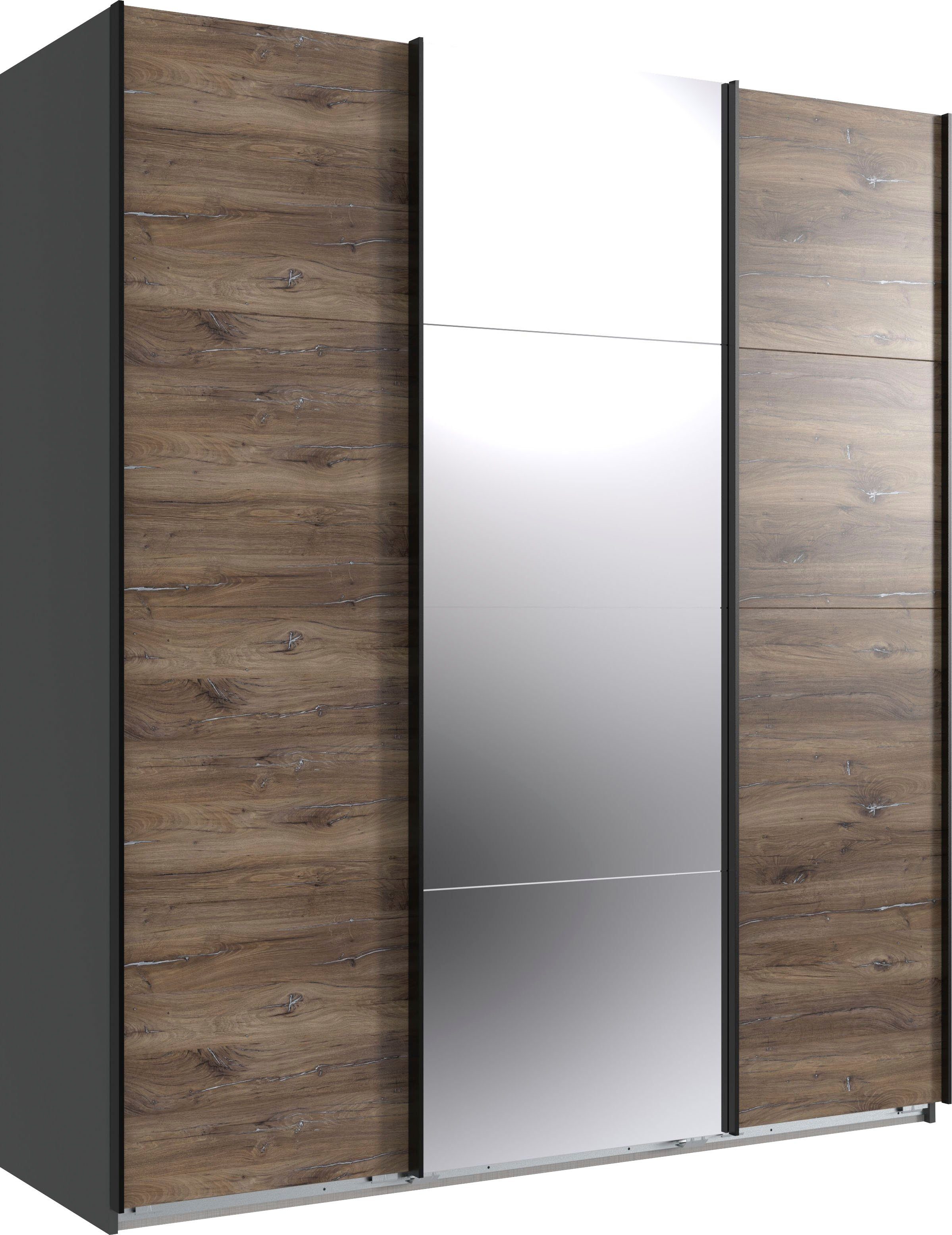Graphit Wimex Nachbildung/ Graphit/ und 2 INKLUSIVE Eiche 2 zusätzliche Flagstaff Stoffboxen Einlegeböden Schwebetürenschrank Norderstedt Spiegel |