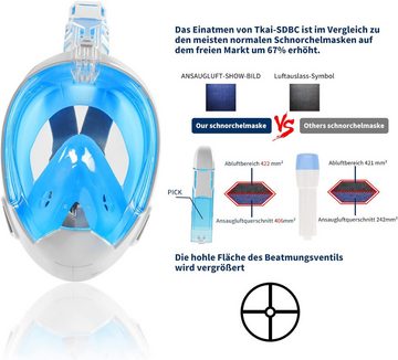 Daskoo Schnorchel Schnorchelmaske Kinder / Erwachsene Tauchermaske Vollgesichtsmaske, Full Face Maske zum Schnorcheln