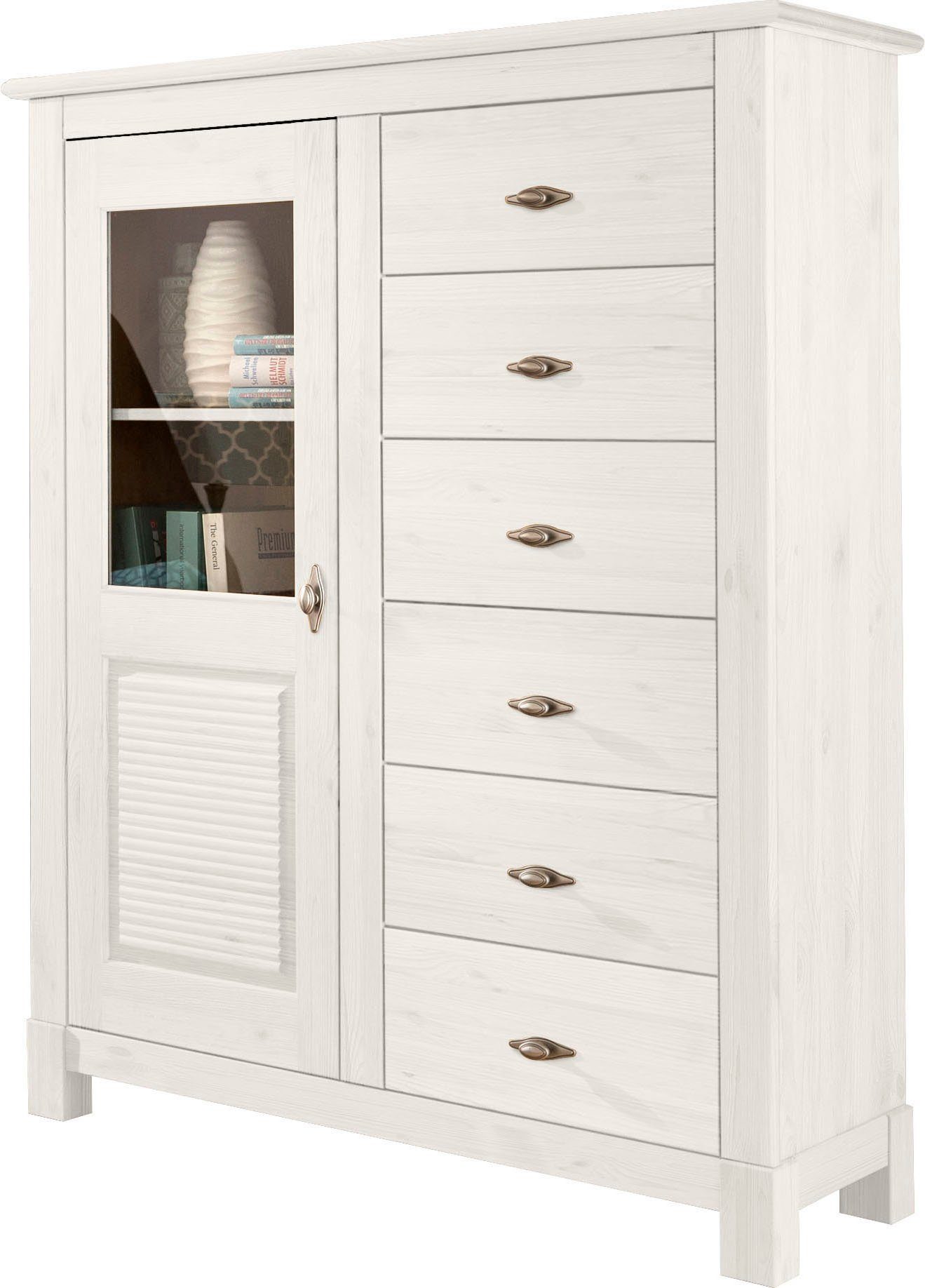 OTTO home Highboard Rauna, Vitrine, Breite 103 cm, FSC®-zertifiziertes Massivholz