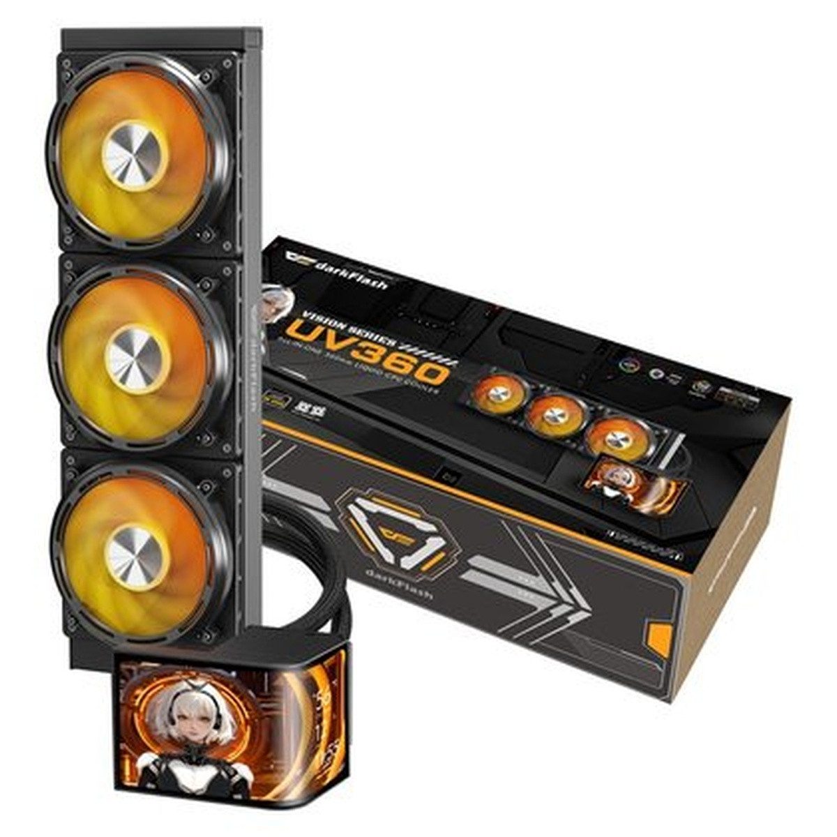 Darkflash Gehäuselüfter DarkFlash UV360 CPU-Kühler (schwarz)