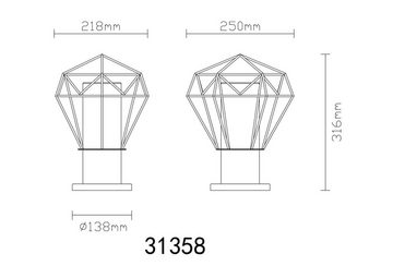 Globo Gartenleuchte Außenleuchte Deckenleuchte für Außen Deckenlampe Außenlampe Gitter