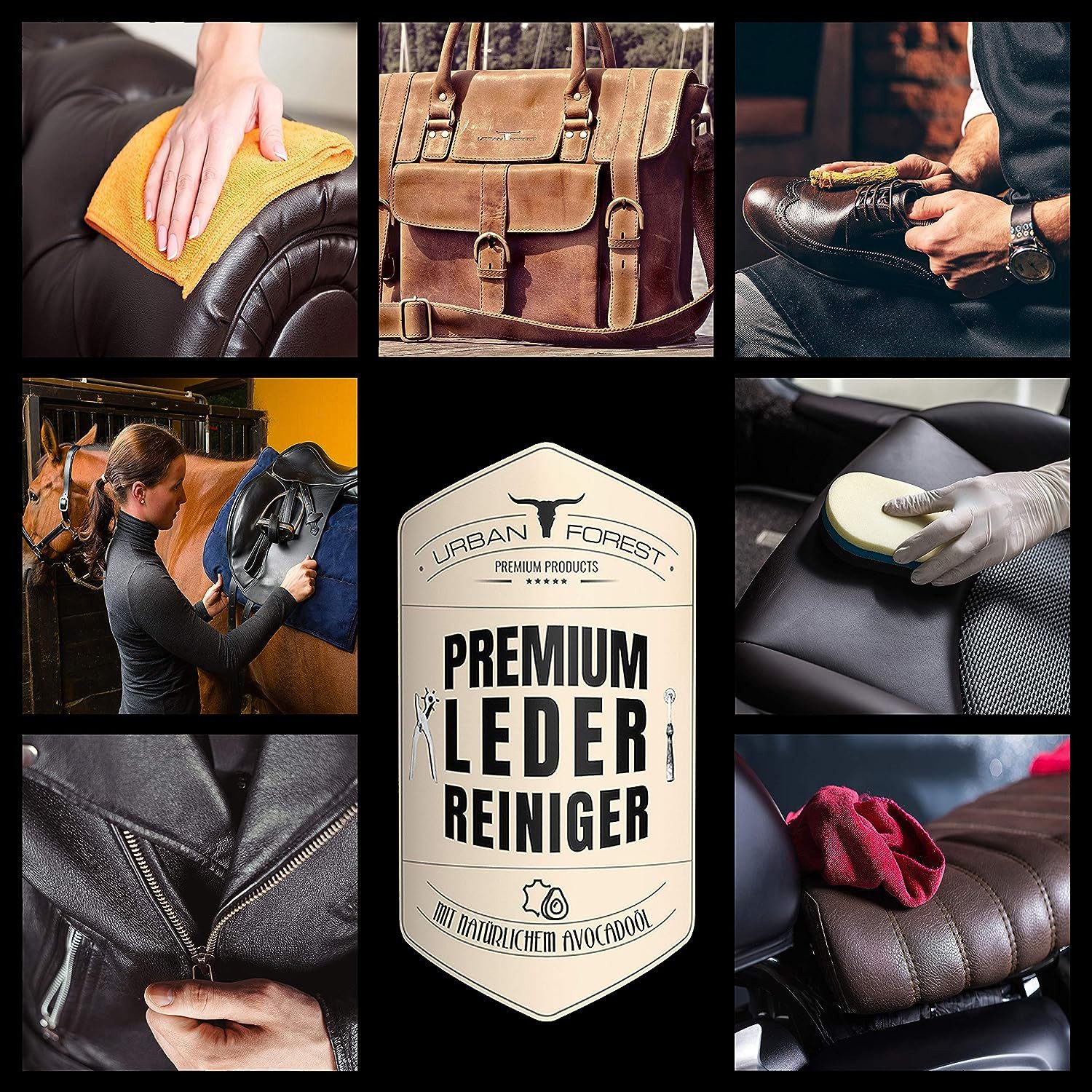 URBAN FOREST Leather Cleaner for leather care from URBAN FOREST 500ml Leather Cleaner (1-pc. Leather Cleaner, 500ml, smooth leather)