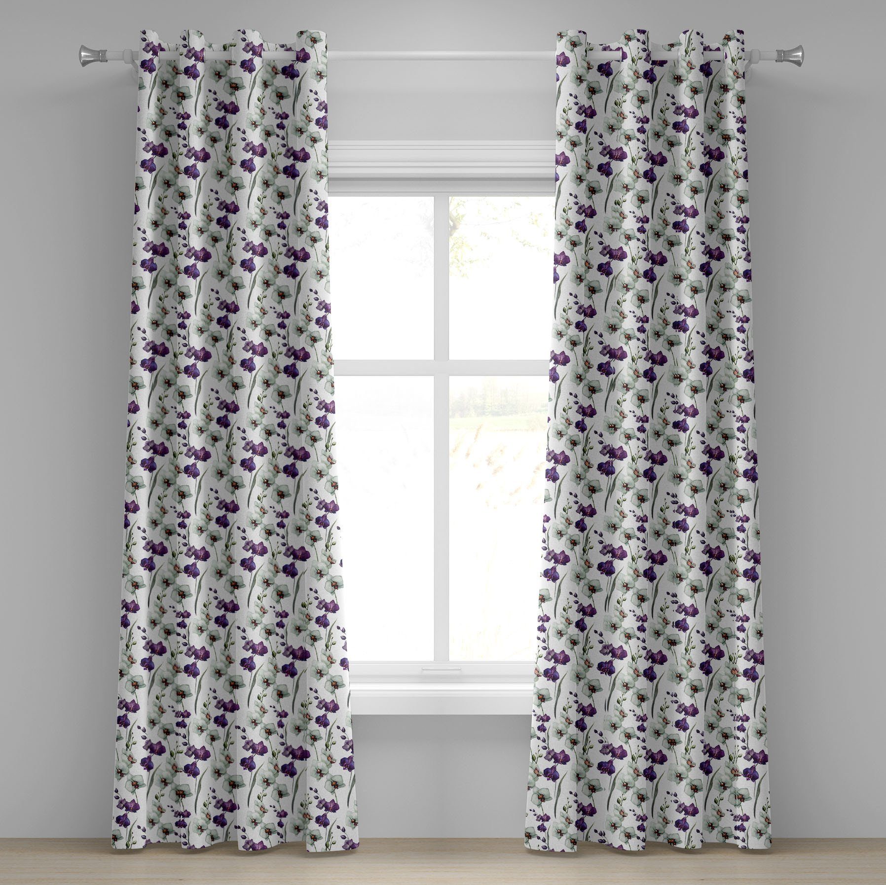 Dekorative Schlafzimmer Bloom für Gardine 2-Panel-Fenstervorhänge Wild Orchid Wohnzimmer, Blume Abakuhaus,