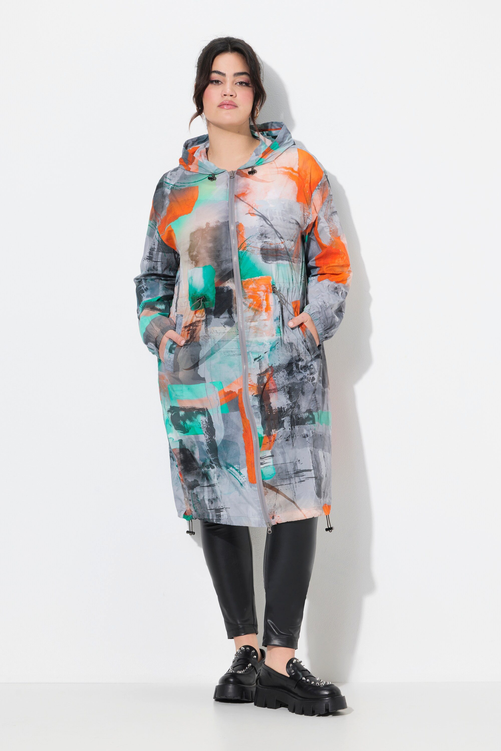 Angel of Style Sommerjacke Mantel Alloverdruck Kapuze Langarm günstig online kaufen