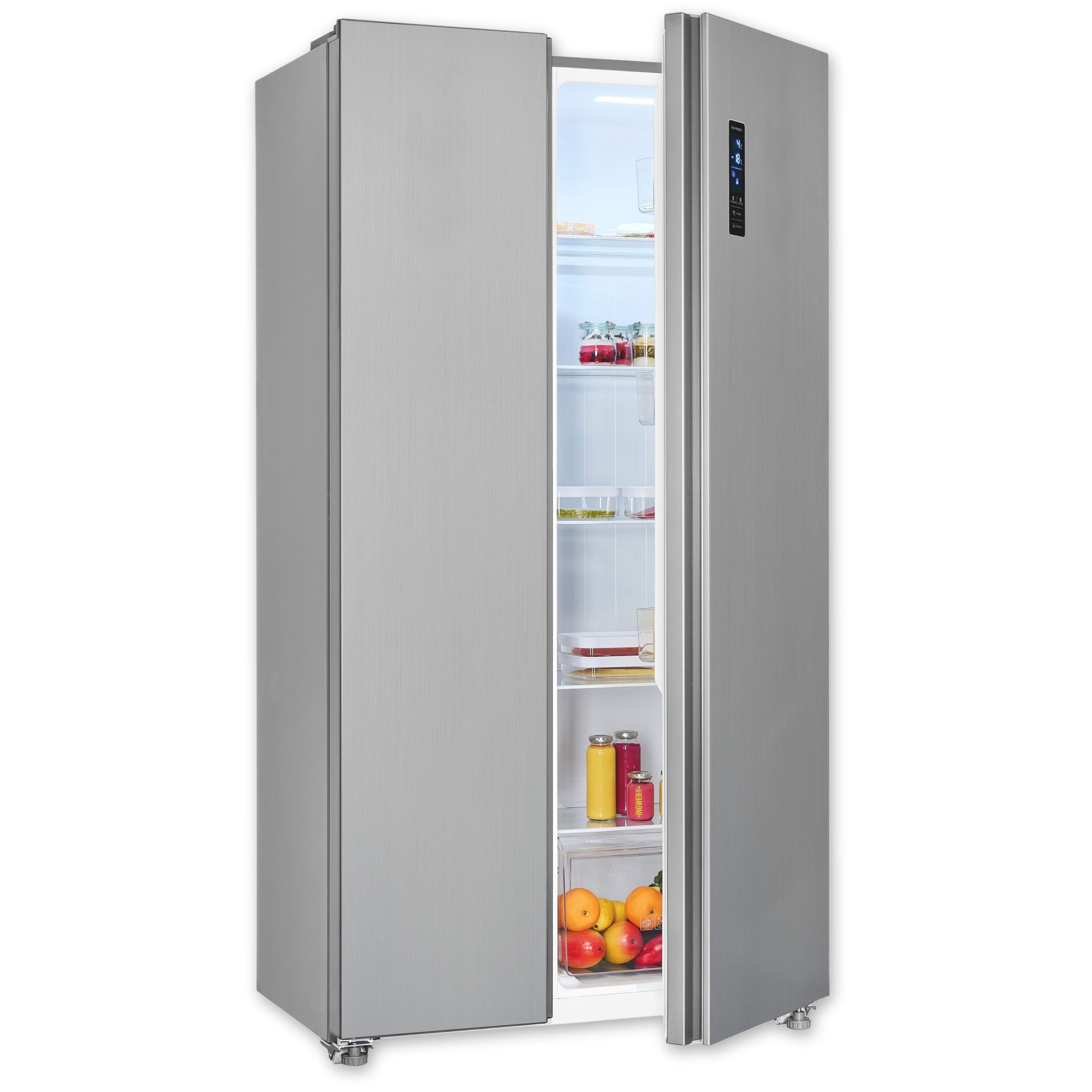 exquisit Side-by-Side SBS546-040E, 177 cm hoch, 90 cm breit, verstellbare Glasablage, No-Frost, elektronische Temperaturregelung