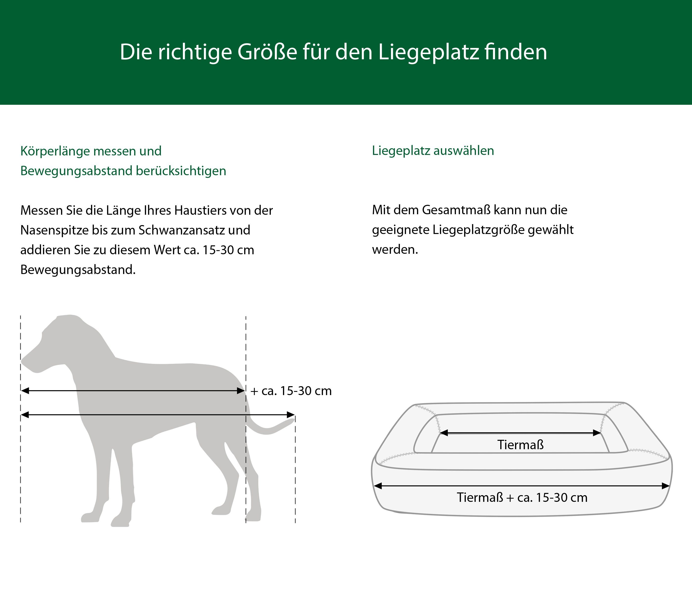 Dehner Tierbett Premium Hundebett Onega, rechteckig, 80 x 25 x 60 cm, rot, pflegeleichtes und waschbares Hundekissen, Tiergröße M