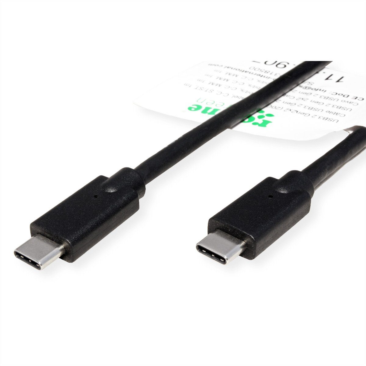 ROLINE GREEN USB 3.2 Gen 2x2 Kabel, USB C-C, ST/ST USB-Kabel, USB Typ C (USB-C) Männlich (Stecker), USB Typ C (USB-C) Männlich (Stecker) (50.0 cm), 4K UHD-1, 20Gbit/s, Emark, 100W
