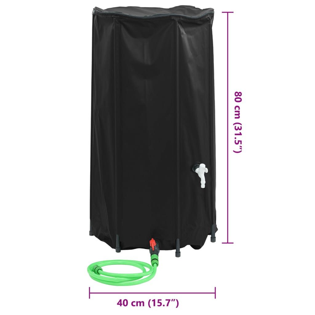 vidaXL Bewässerungssystem Wassertank mit Wasserhahn Faltbar 100 L PVC, (1-tlg)