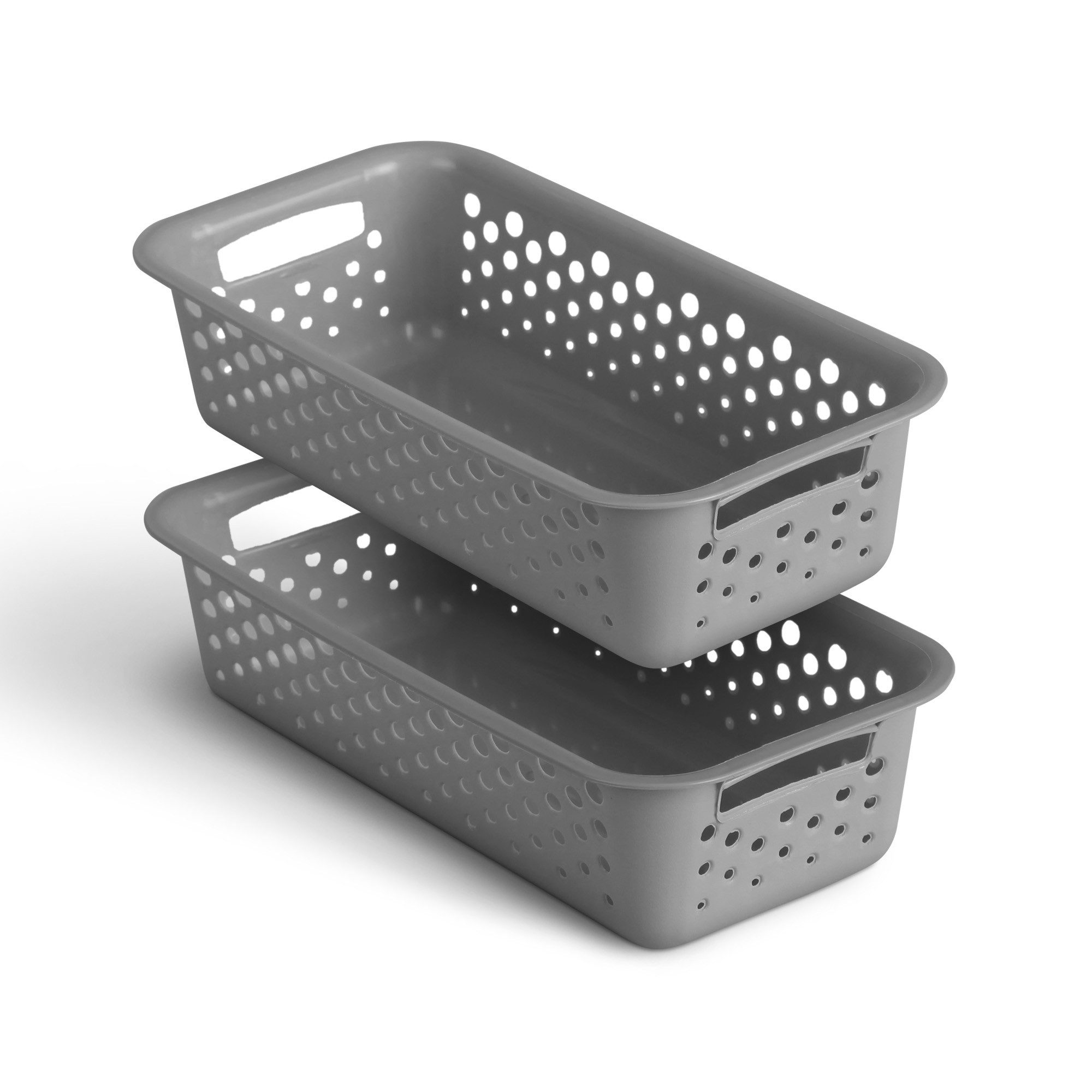 Pro Home Aufbewahrungskorb Modularer Kunststoffkorb Kunststoff Box (2 St), Aufbewahrungsbox mit Griffen - BPA-Frei - Organizer Körbchen Bad Küche