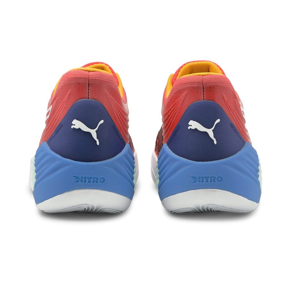 PUMA Hallen-Indoorschuhe Fusion Nitro rot/bunt Herren Badmintonschuh – Bild 3 von 5