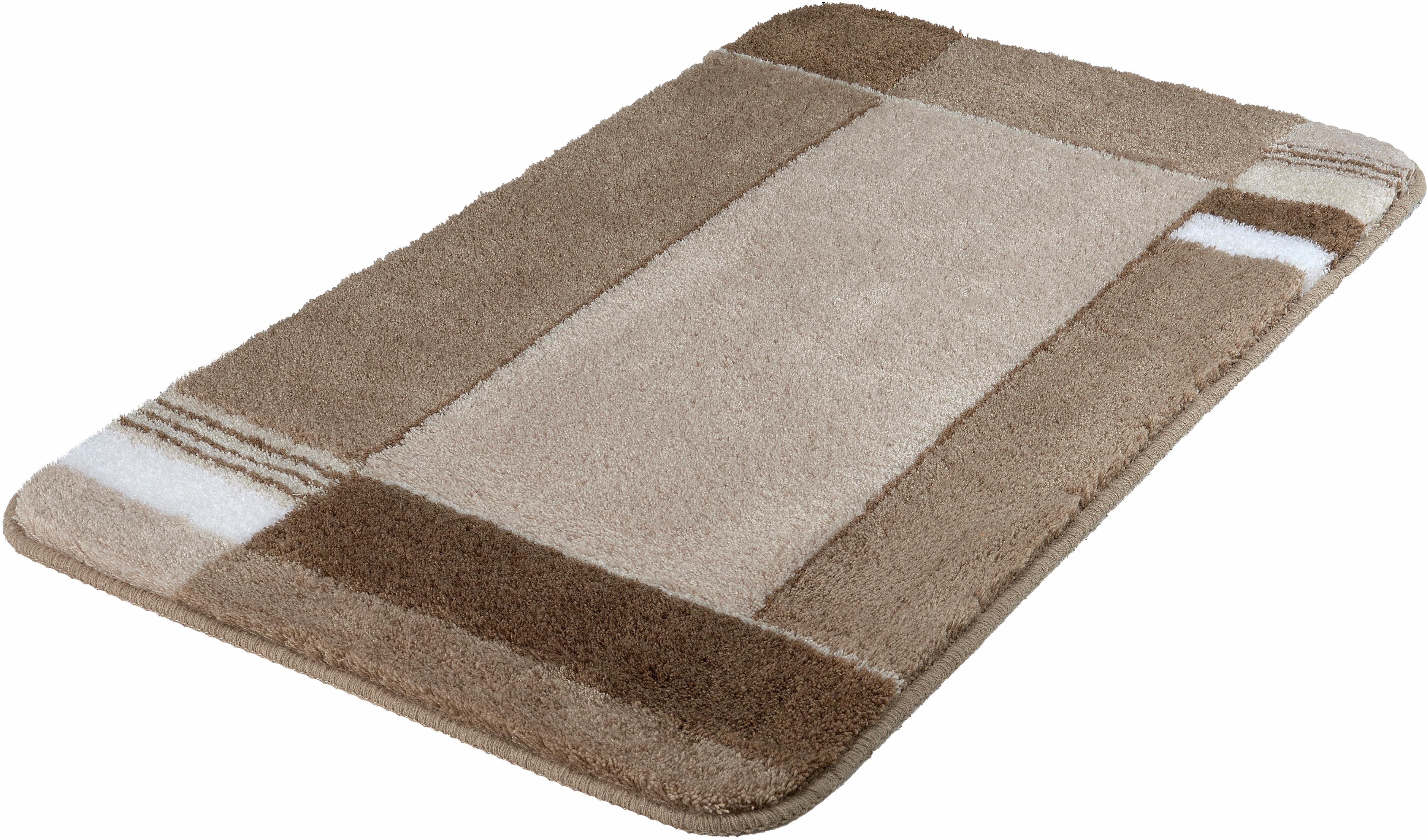 Badematte Padova Kleine Wolke, Höhe modernes taupe beschichtet, fußbodenheizungsgeeignet, mm, Badteppich, rutschhemmend rechteckig, waschbar Design, 20 Kunstfaser