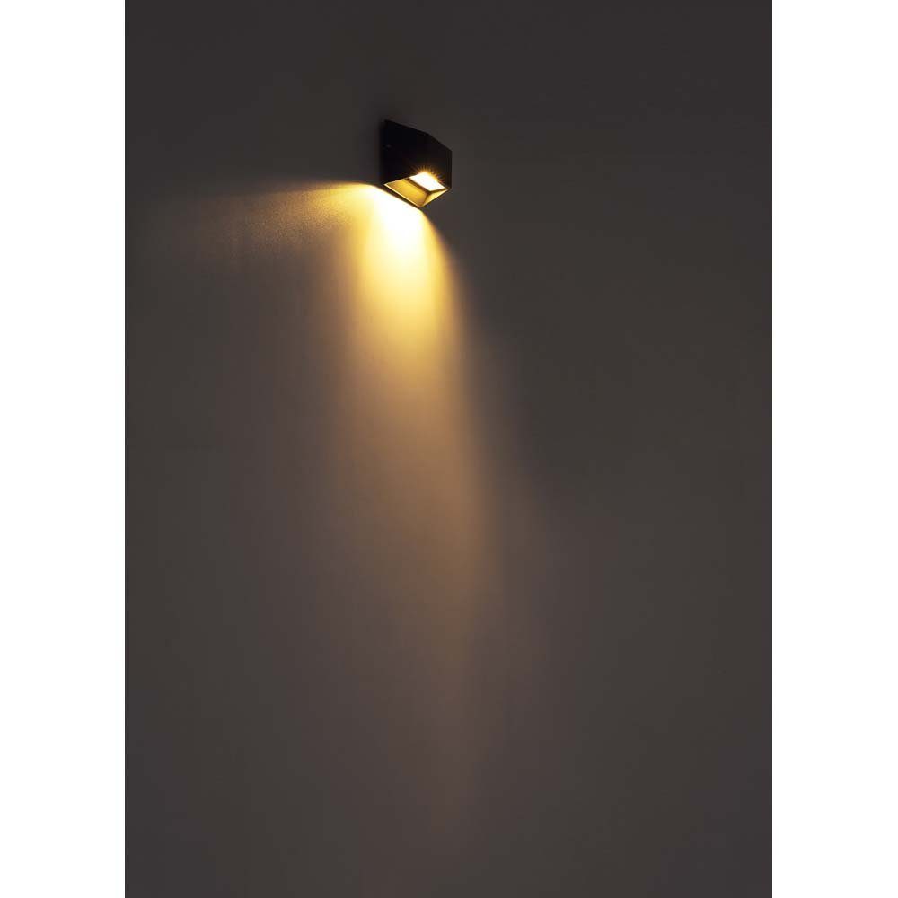 Außen-Wandleuchte, verbaut, Außenleuchte IP54 Warmweiß, LED-Leuchtmittel Gartenlampe ALU fest Downleuchte Wandlampe etc-shop LED