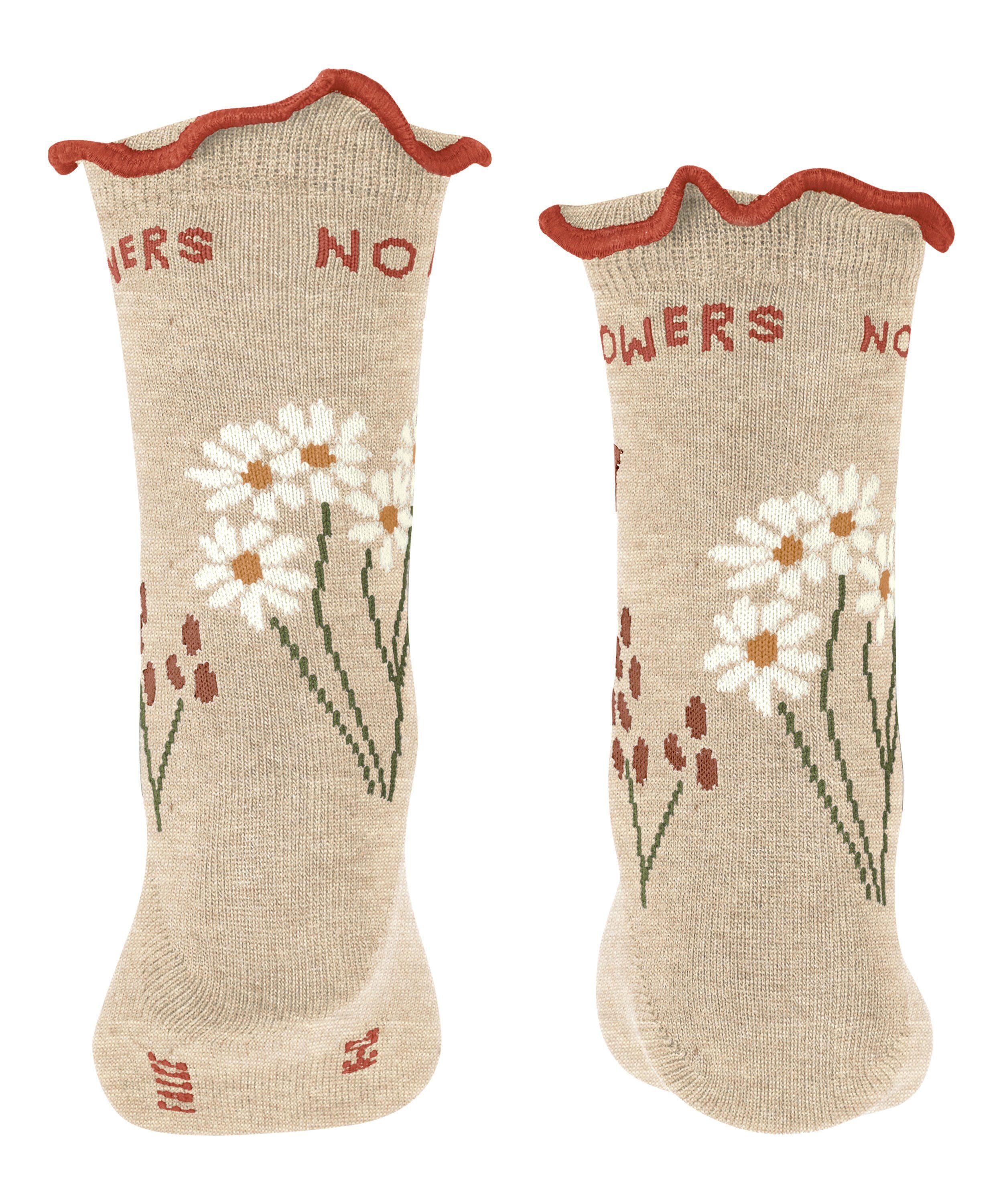 (4650) mel. Socken sand Flowers (1-Paar) No Rain No FALKE
