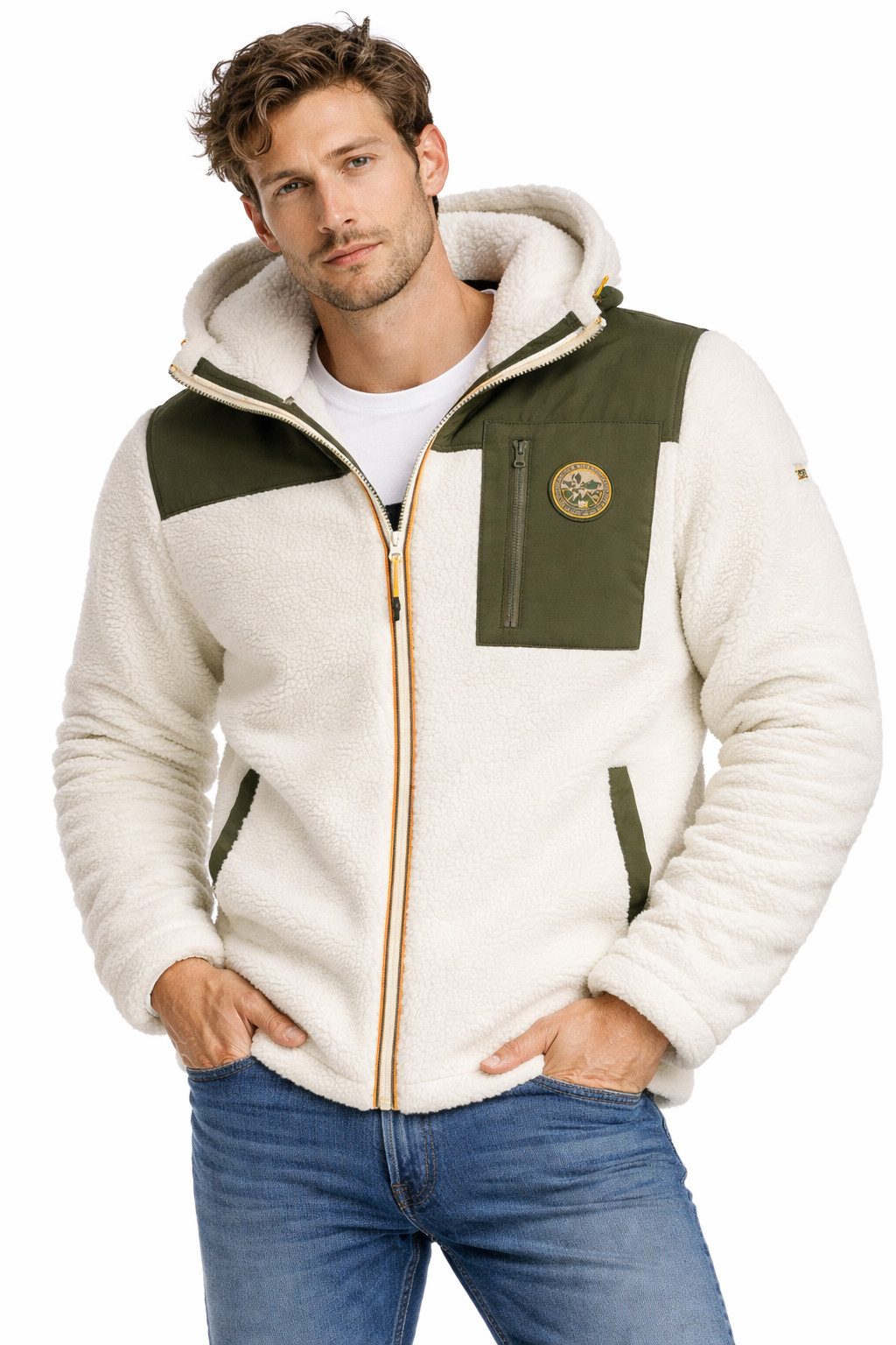 Geographical Norway Fleecejacke Herren Übergangs Jacke Herren Teddyfleece Outdoor funktional, weich