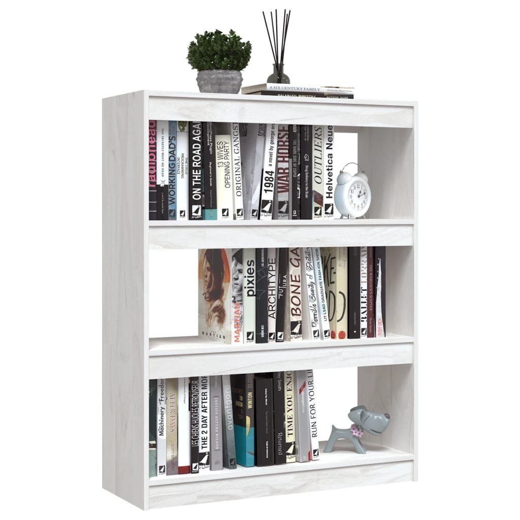 furnicato Bücherregal Bücherregal/Raumteiler Weiß 100x30x103 cm Massivholz Kiefer