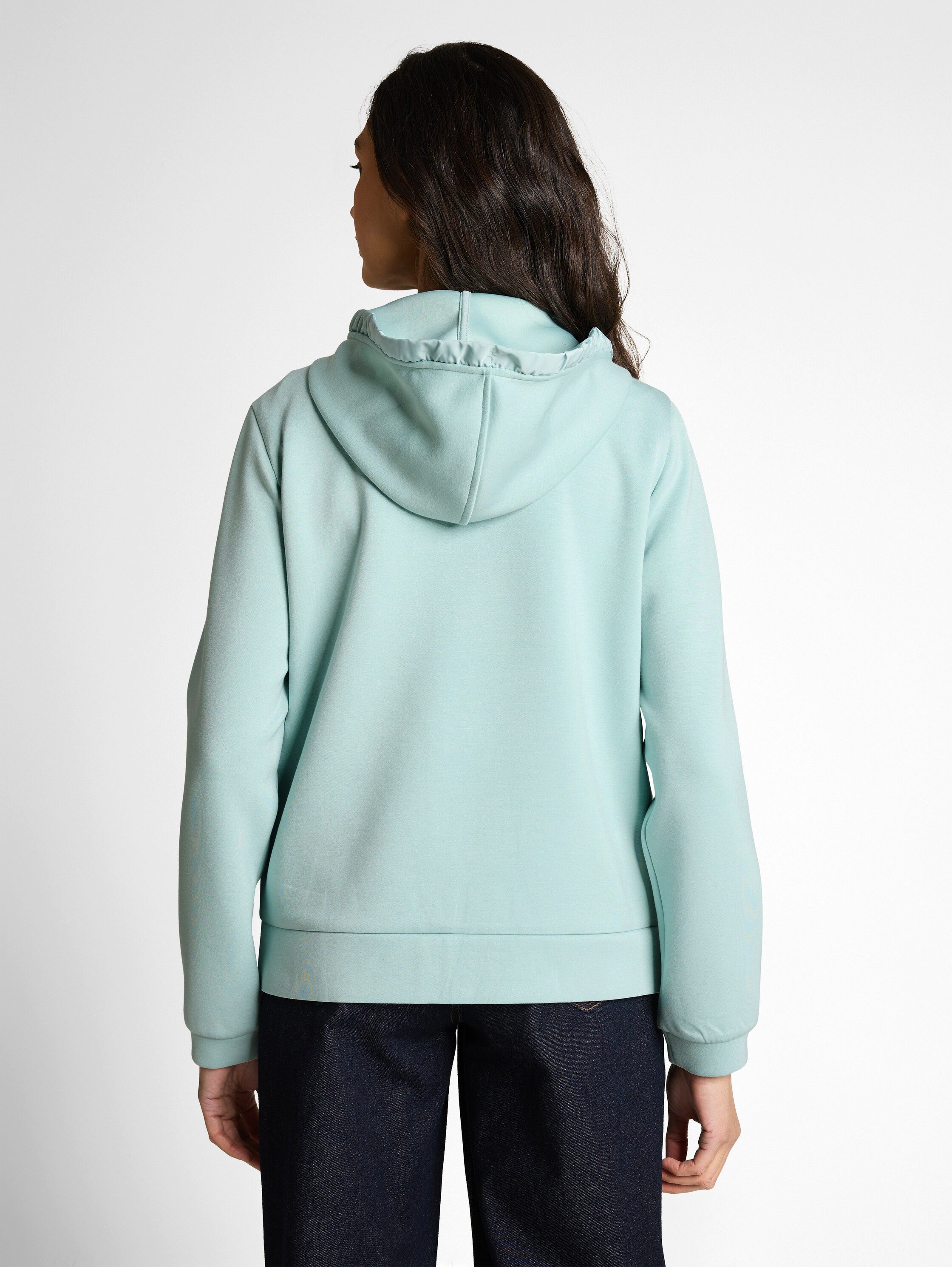 TOM TAILOR Kapuzensweatjacke Regular mit Viskose und Stretch