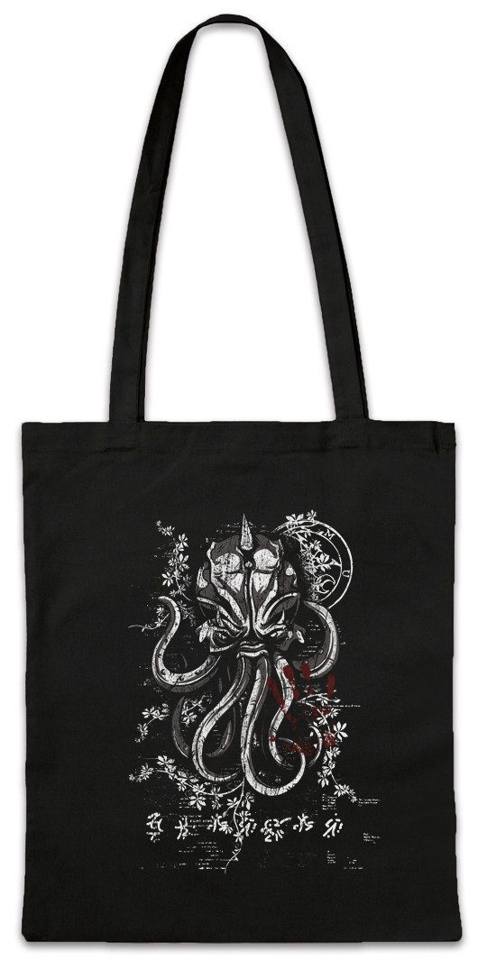 Beuteltasche Asian Ornament Octopus Stofftasche Cthulhu Tattoo Japan Horror Arkham