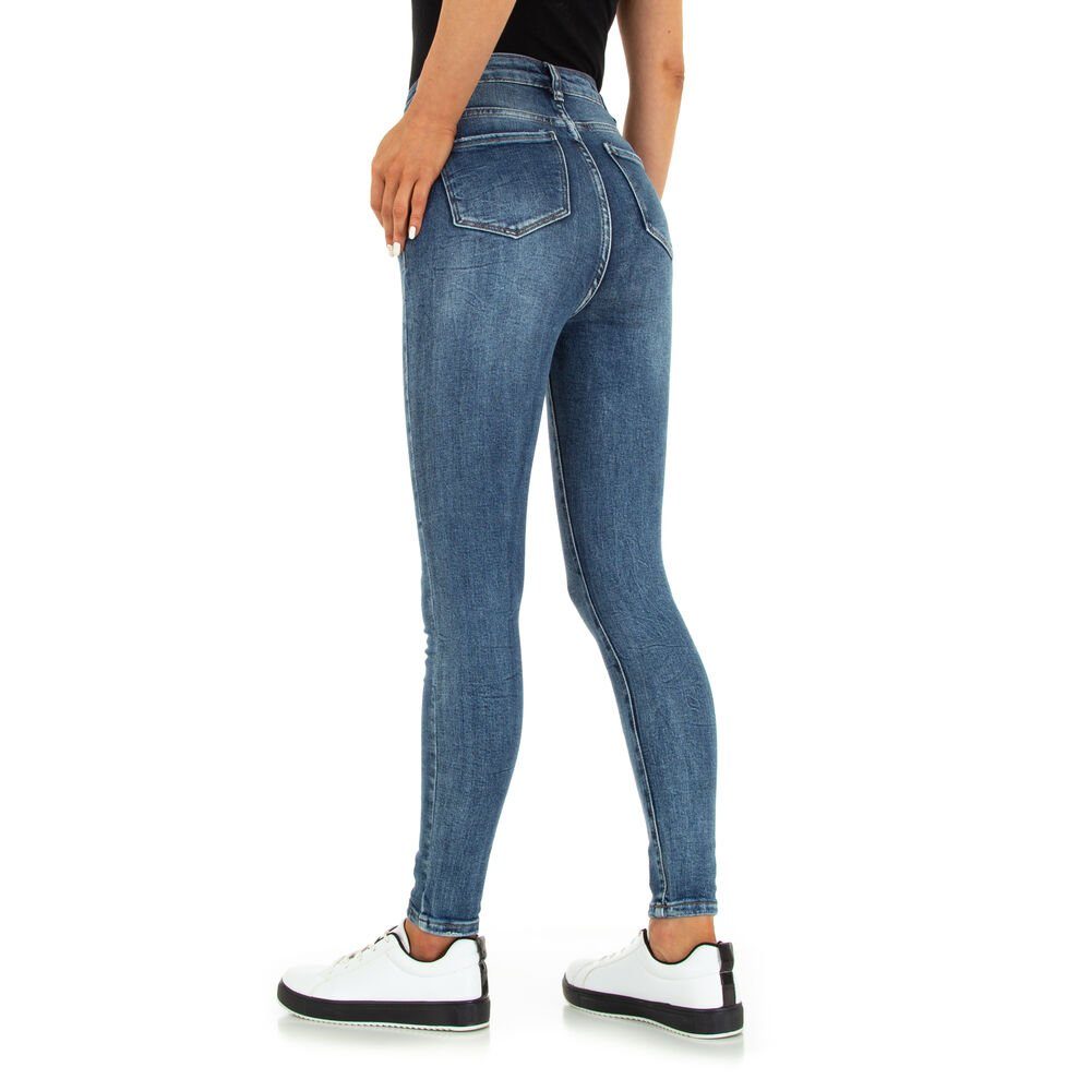 Stretch Ital-Design Damen Freizeit Skinny-fit-Jeans Blau Skinny in Jeans