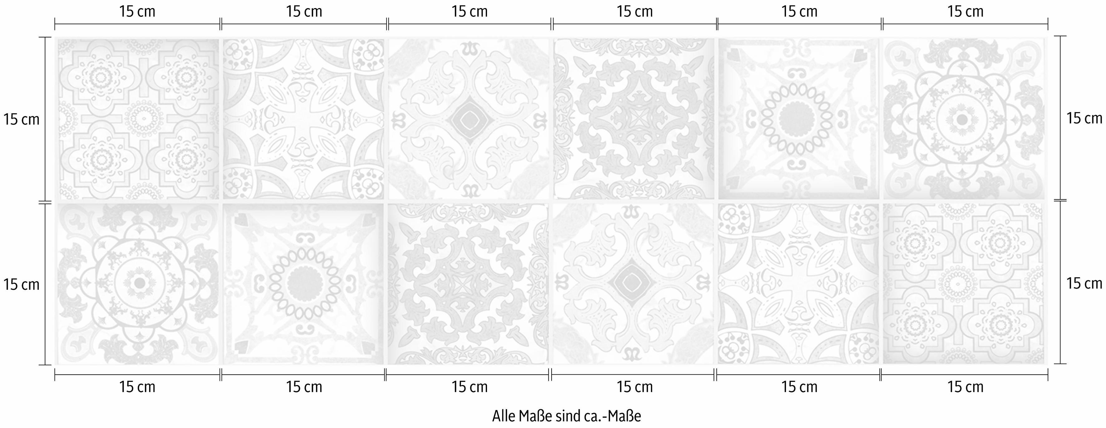 OTTO home Fliesenaufkleber Ornamente (12 St), Stickerfliesen, selbstklebend, Sticker, 12er Set – Bild 5 von 5