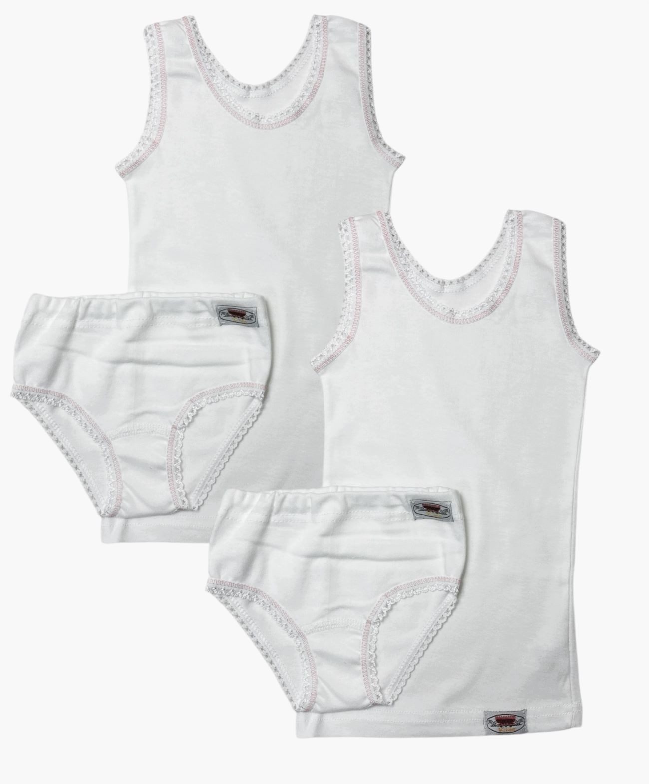 Unterhemd Mädchen Unterwäsche Set 2x Unterhemd & 2x Slip