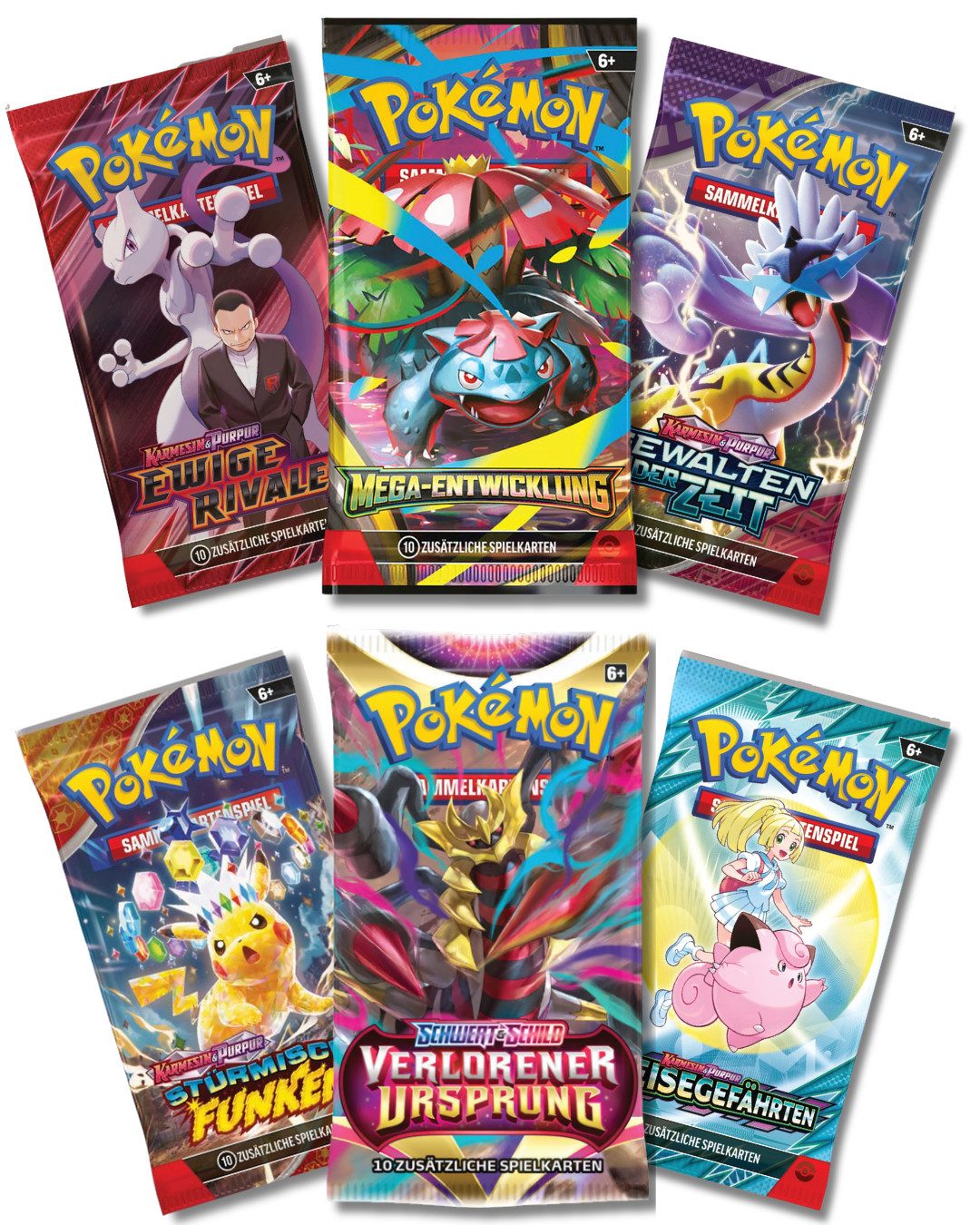 The Pokémon Company Sammelkarte Pokemon Booster Auswahl zB Mega Entwicklungen o Ewige Rivalen+Geschenk, Deutsche Booster Auswahl Inkl. Mystery Geschenk