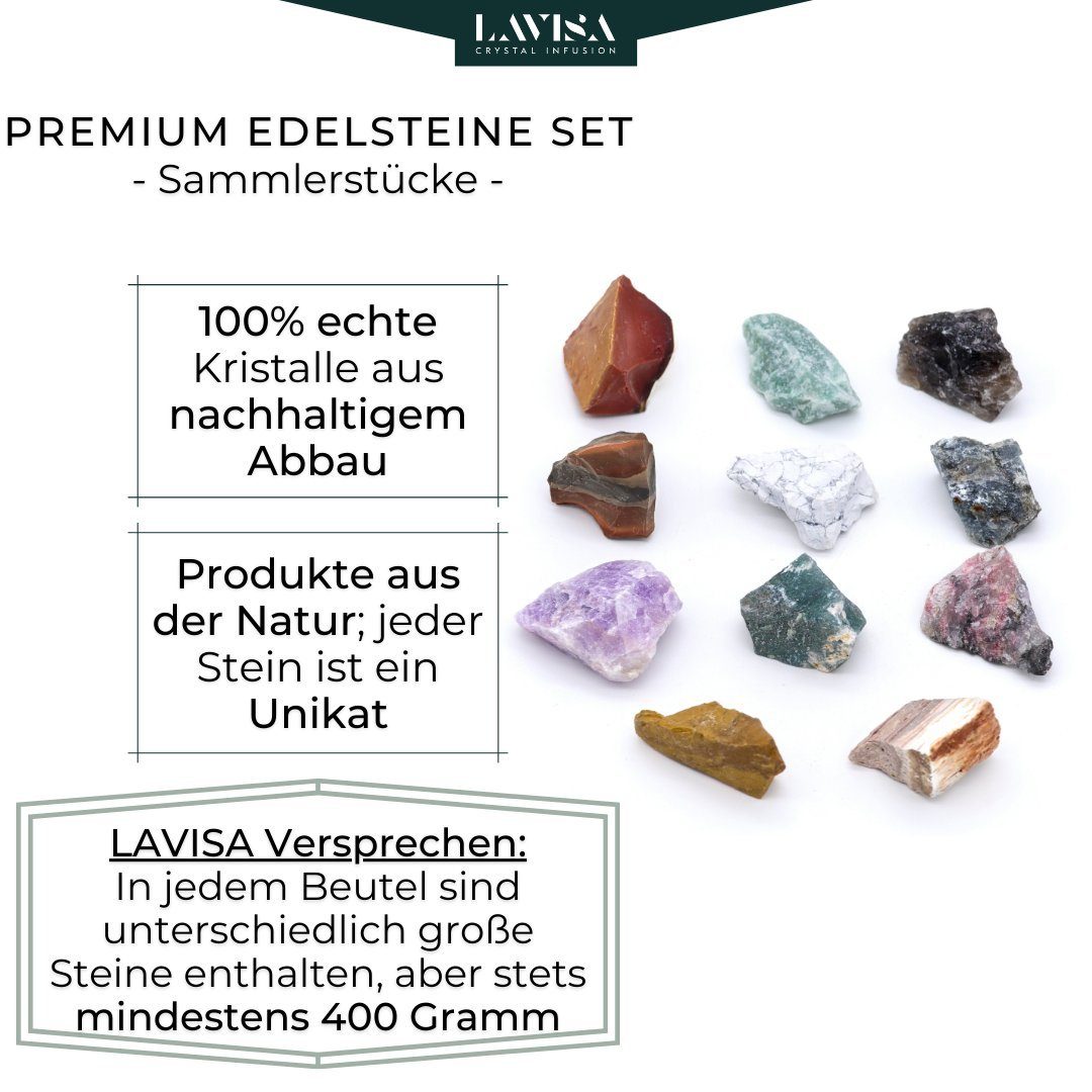 LAVISA Dekosteine, Edelstein Kristalle, echte Sammlerstücke Mineralien Natursteine Edelsteine,