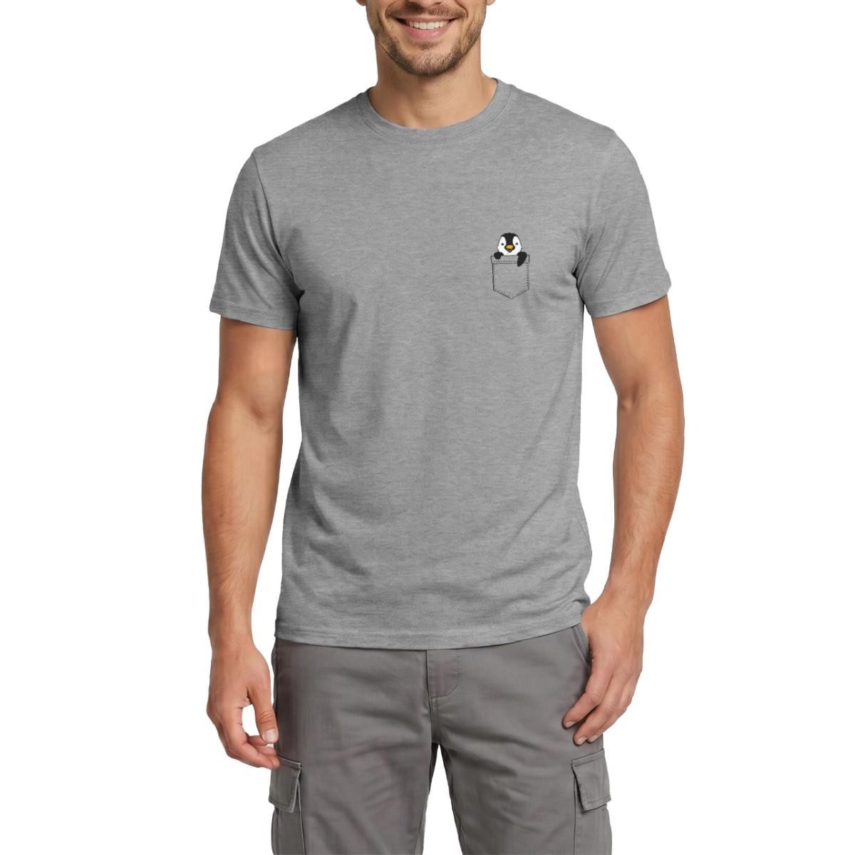 Spreadshirt T-Shirt Pinguin in Brusttasche Männer T-Shirt (1-tlg)
